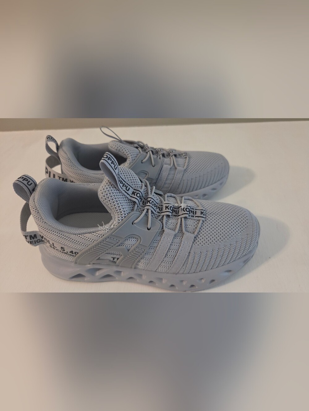 Kids Lightweight Gray Knit Sneakers -